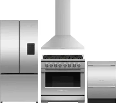 4 Piece Package Includes Refrigerator, Range, Hood And Dishwasher